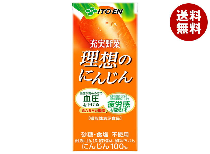 伊藤園 充実野菜 理想のにんじん 200ml紙パック×24本入×(2ケース)| 送料無料 野菜ジュース 紙パック 野菜 にんじん 人参