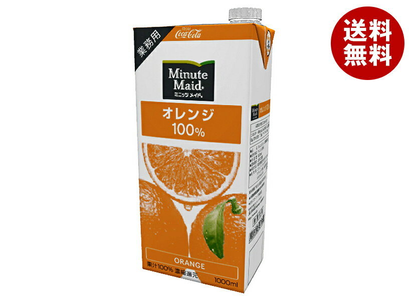 コカコーラ ミニッツメイド オレンジ100% 1L紙パック×6本入| 送料無料 紙パック 果汁100% オレンジジュース