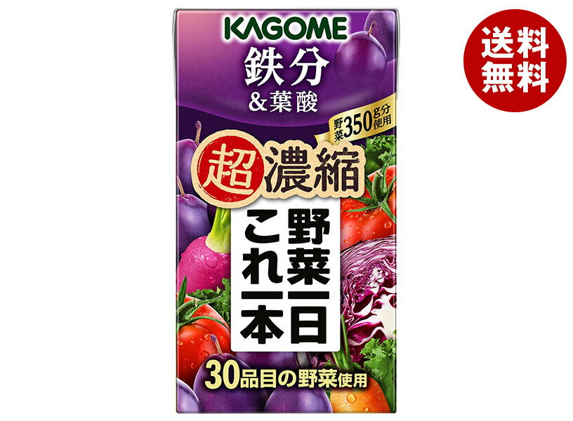 カゴメ 野菜一日これ一本 超濃縮 鉄分&葉酸 125ml紙パック×24本入×(2ケース)| 送料無料 野菜 野菜ミックス ビタミン 濃縮
