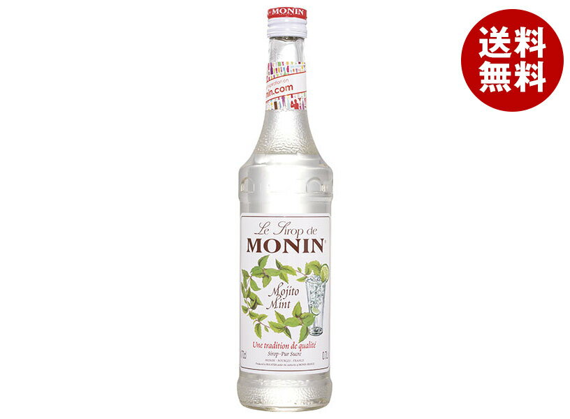 日仏貿易 モナン モヒートミント・シロップ 700ml瓶×6本入｜ 送料無料 シロップ ノンアルコール ノンアル カフェ フレーバー 割材 モヒート ミント ライム
