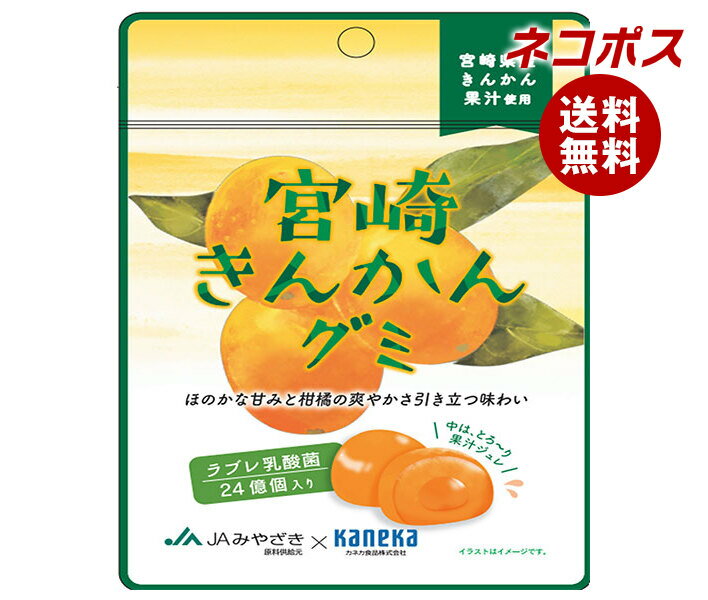 ネコポス カネカ食品 宮崎きんかんグミ ラブレ乳酸菌入 40g×10袋入｜ 全国送料無料 お菓子 グミ 果汁 ジュレ ラブレ乳酸菌 ラブレ 乳酸菌 チャック付き 腸内環境 金柑 キンカン