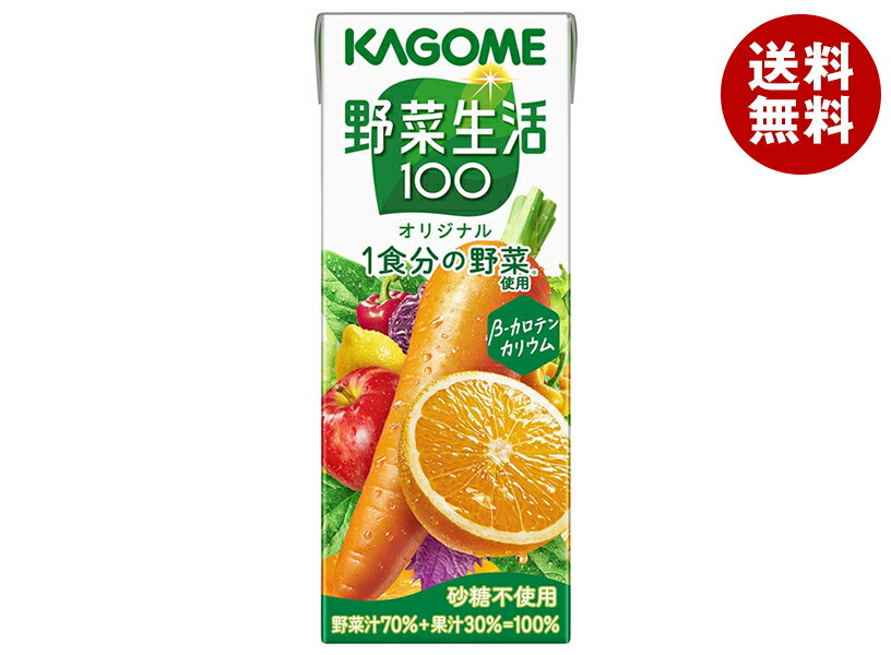 カゴメ 野菜生活100 オリジナル 200ml紙パック×24本入×(2ケース)| 送料無料 野菜ジュース ミックスジュース