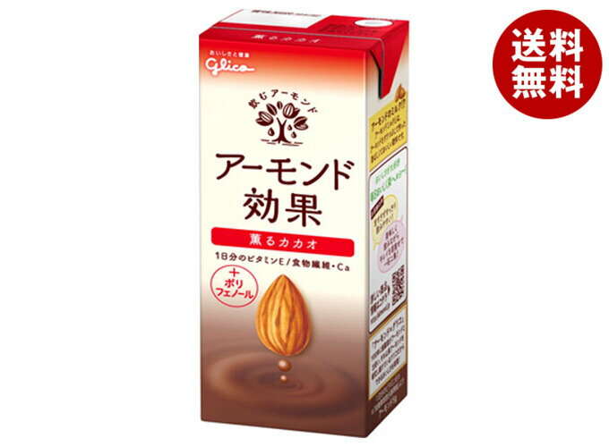 グリコ乳業 アーモンド効果 薫るカカオ 200ml紙パック×24本入×(2ケース)｜ 送料無料 アーモンド飲料 ポリフェノール 栄養機能食品