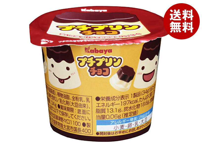 カバヤ プチプリンチョコ 34g×10個入｜ 送料無料 チョコレート チョコ おかし お菓子