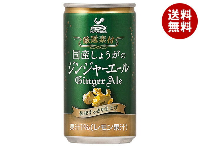 富永貿易 神戸居留地 国産しょうがのジンジャーエール 185ml缶×20本入｜ 送料無料 炭酸 生姜 割り材 缶