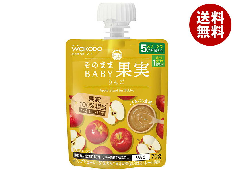 アサヒ食品グループ和光堂 そのままBABY 果実 りんご 70gパウチ×24本入｜ 送料無料 果実 フルーツ 幼児用 ベビー用品 パウチ