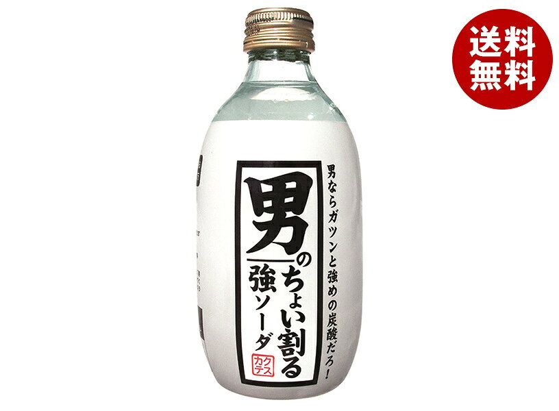 Rakuten - 木村飲料 カクテス 男のちょい割る強ソーダ 300ml瓶×24本入×(2ケース)｜ 送料無料 炭酸 スパークリング 純水 ソーダ 割り材