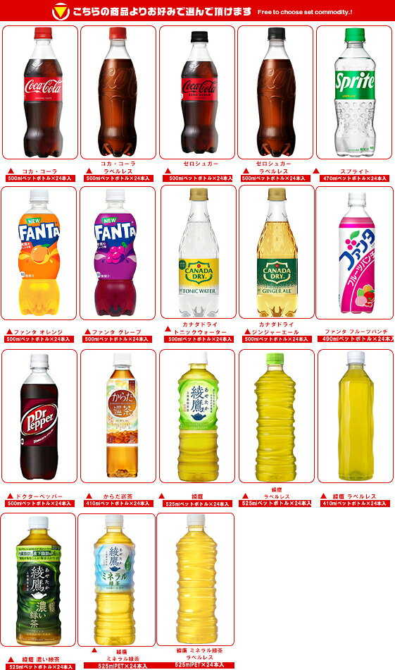 コカコーラ コカコーラ社製品 選べる2ケースセット 500mlペットボトル×48(24×2)本...