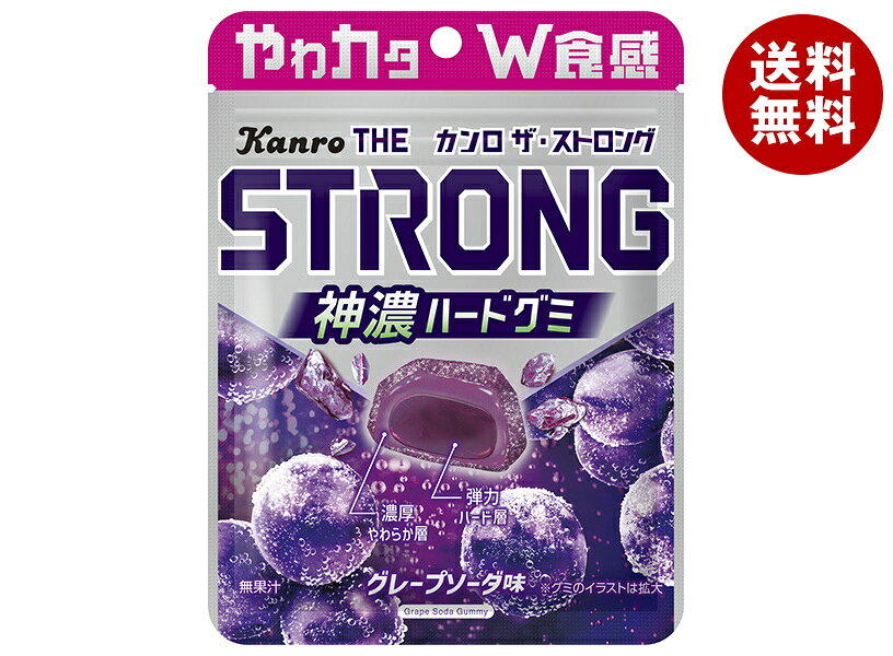 カンロ ザ・ストロンググミ グレープソーダ 70g×6袋入｜ 送料無料 お菓子 袋 STRONG ぶどう 葡萄 グミ ハードグミ グレープ ソーダ W食感 やわ カタ misonoya-10129292 MISONOYA楽天市場店 パッケージ画像