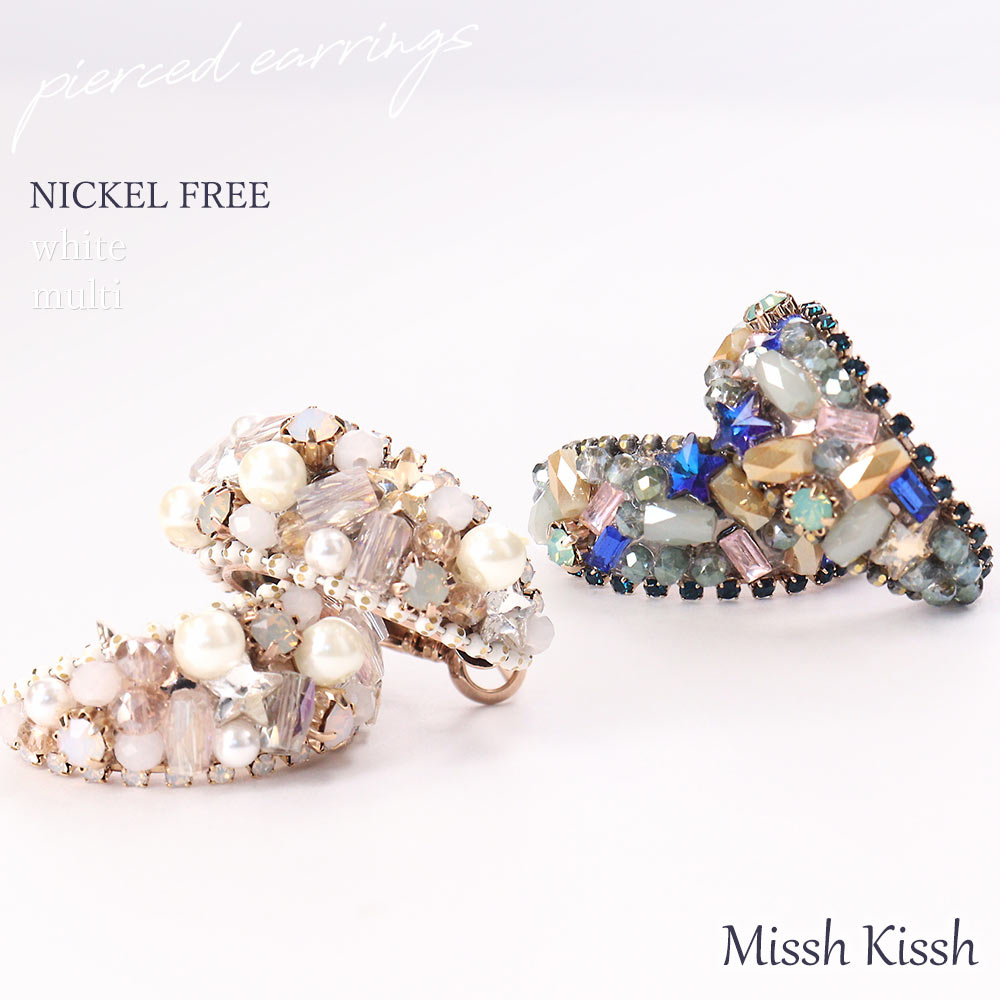 ピアス フープ ビジュ マルチ レディース ニッケルフリー 金属アレルギー 対応 大人 かわいい 両耳 誕生日 プレゼント ギフト 女性 20代 30代 40代...