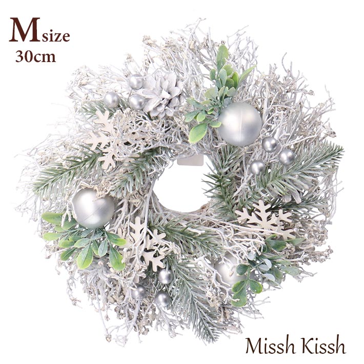 クリスマス リース スワッグ クリスマスリース wreath swag Mサイズ ホワイト 枝 白 白樺 ナチュラル シンプル christmas Xmas 店...