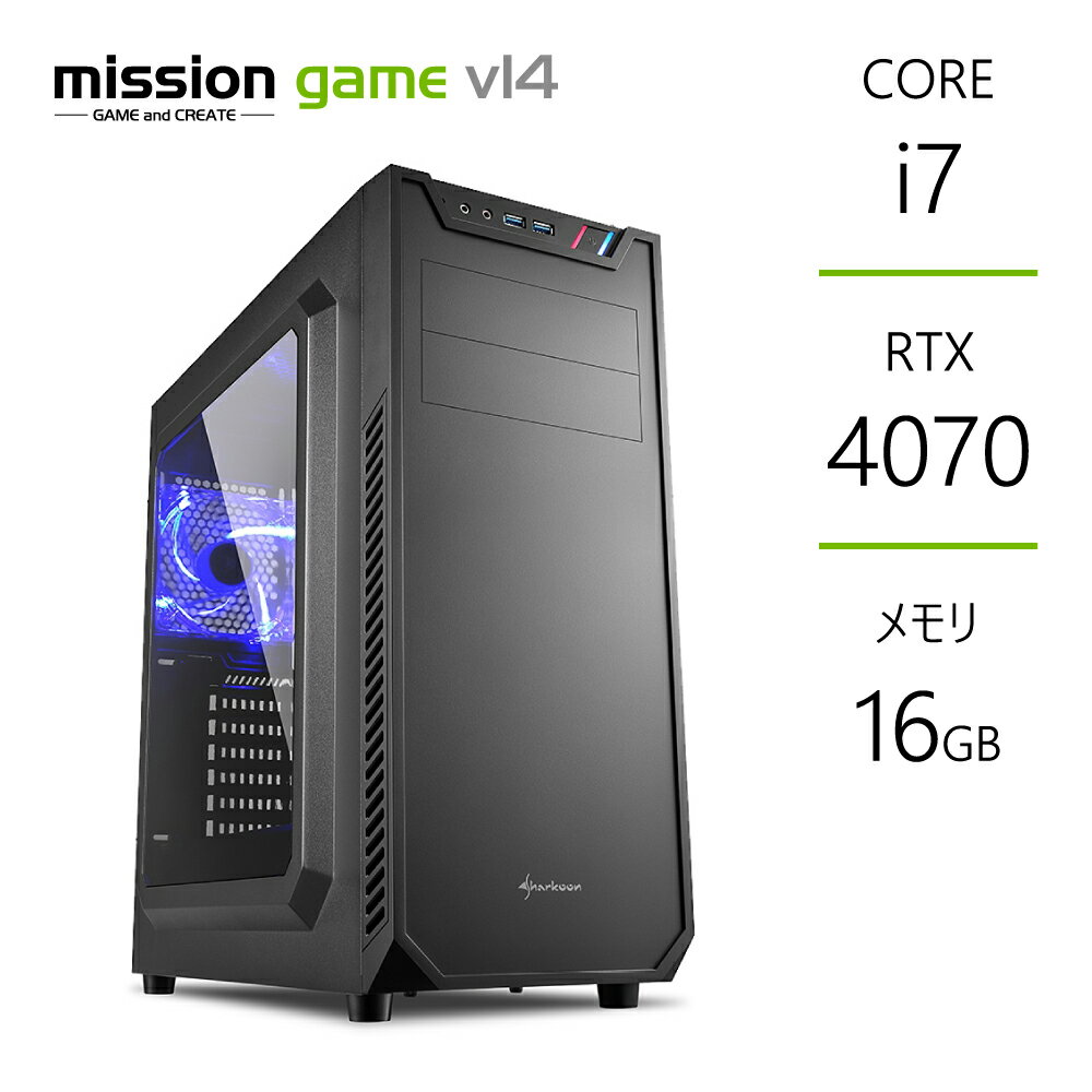 ゲーミングPC RTX4070 Core i7-14700F メモリ16GB SSD1TB B760 デスクトップ