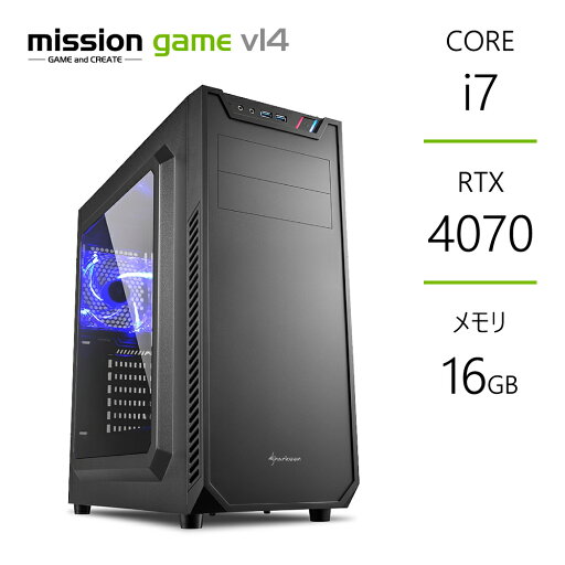 ゲーミングPC RTX4070 Core i7-14700F メモリ16GB SSD1TB B760 サイドフロー空冷 デスクトップ ゲーミングPC RTX4070 Core i7-14700F メモリ16GB SSD1TB B760 サイドフロー空冷 デスクトップ