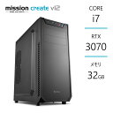 動画編集PC Core i7-12700K RTX3070 メモリ32GB SSD500GB Z790 大型サイドフロー空冷