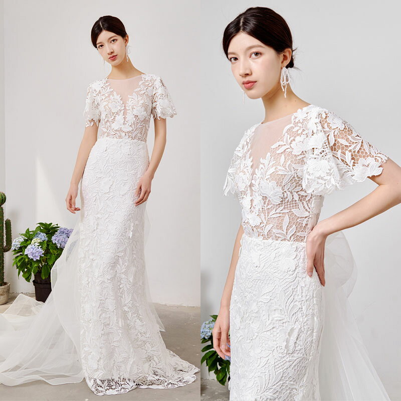 ウエディングドレス ブライダル ロングドレス ロングスリーブ 二次会 2.5次会 イブニングドレス 結婚式 ウェディングドレス 披露宴 前撮り 後撮り 花嫁 マーメイドドレス トレイン付き 海外挙式 wedding dress 小さいサイズ 大きいサイズ 演奏会 miss-r