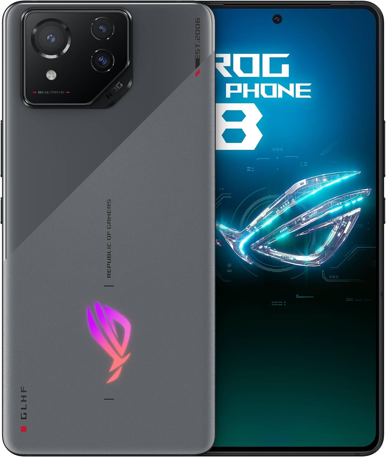 Asus ROG Phone 8 AI2401 Dual Sim 12GB RAM 256GB 5G グレー 中国版 グローバルROM SIMフリー ゲーミング スマホ 新品 本体 1年保証