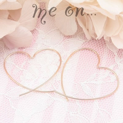 樂天商城 - 【メール便送料無料/代引き不可】受注商品（オーダーメイド）■me on...■セレブ・リゾート。その存在感が心を揺さぶる★K10ピンクゴールド・ビックハートフープピアス♪【smtb-s】【m5020】