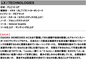 【ポイント10倍】20-21 OGASAKA (オガサカスノーボード) LX / 早期予約開始 チューンナップ、ソールカバー付き (アルペンボード カービング 板) 【送料無料】【代引手数料無料】【日本正規品】