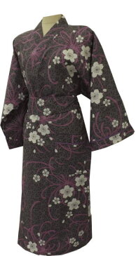 浴衣生地のガウン 桜に乱菊 40枚セット【室内着】【ガウン】【ルームウェア】