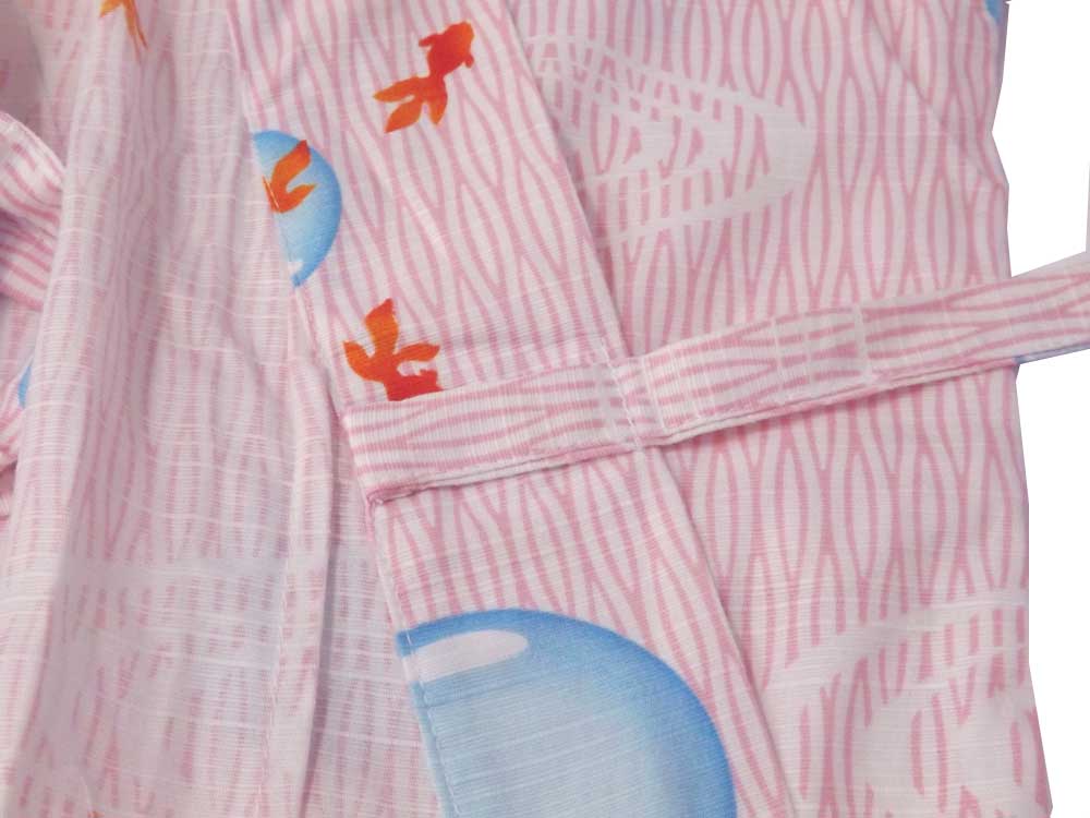 【20枚セット】日本製　子供用　旅館浴衣　しずくに金魚【業務用】【遠州織物】