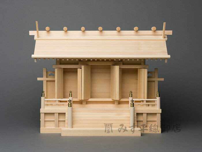 横通三社宮 片屋根(三枚扉 1尺8寸) 神棚 三社 モダン デザイン シンプル 高級神棚 お宮 御宮 木曽桧 日本製 国産 職人手作り