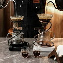 コーヒードリップセットにコーヒーサーバー ガラス透過 コーヒードリッパー クリア ドリップスタンドが含まれています おしゃれガラスコーヒーフィルターセット(3)