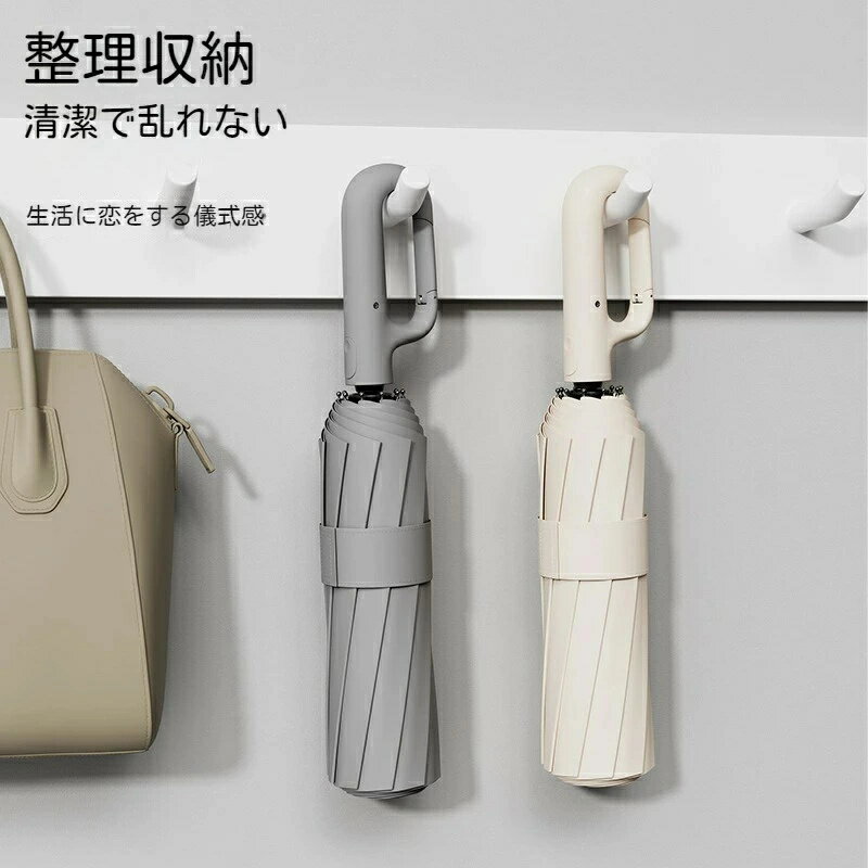 折りたたみ傘 自動開閉 大きい UVカット コンパクト 撥水加工晴雨兼用 丈夫10本骨 125cm軽量 折り畳み式 掛けられる傘 メンズレディース