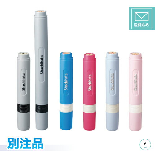 【ゆうパケット発送・送料込み】【別注品・Aタイプ】シヤチハタ Xスタンパー ネーム6 XL-6 別製 訂正印 グレー/スカイブルー/ピンク/ペールブルー/ペールピンク/グレー長柄