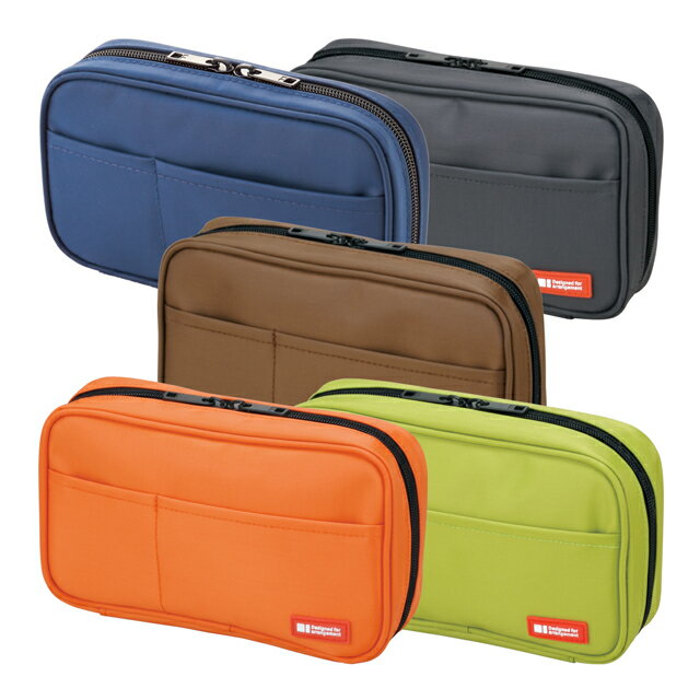 ペンケース　ブックタイプ　スタンダード LIHIT LAB.リヒトラブ　A-7551橙　黄緑　茶　藍　黒のサムネイル