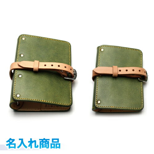 【Freaks&Co.×三田三昭堂】【送料無料 名入れ無料】オリジナルインク染め本革手帳 ミニ6 M5 オリーブ 名入れ システム手帳 革 レザー 本革 メンズ...