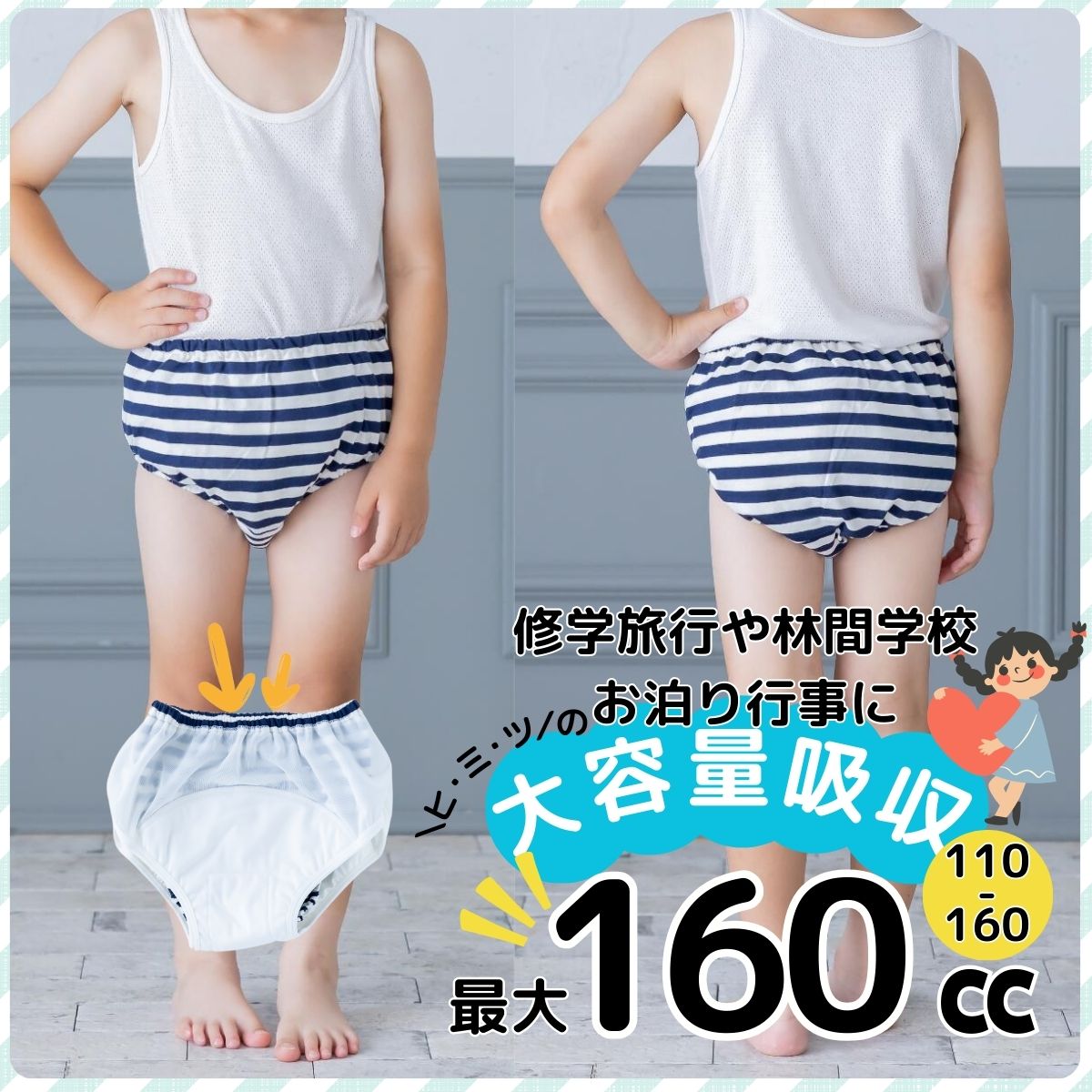 【楽天スーパーSALE20倍】こども～ジュニア★おねしょパンツ きゃんでぃ 女の子用【smtb-k】【w1】【RCP】【日本製】【女の子用】そそう