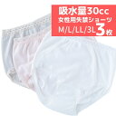 【ポスト投函便送料無料】女性用 失禁パンツ 尿漏れパンツ （吸水量30cc） / 脇縫いなし【M/L/LL/3L】【3枚組】【大きいサイズ】【尿漏れ 尿漏れパンツ / 失禁 失禁パンツ/レディース/女性】【中失禁】【敬老の日プレゼント贈り物】【37674】