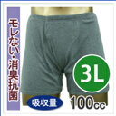 【33015】【大きいサイズ】【3Lサイズ 1枚】男性用失禁パンツ 尿漏れパンツ トランクス(吸水量100cc)前あきタイプメンズ 男性用失禁パンツ【RCP】【smtb-k】【w1】【楽ギフ_包装】【重失禁】【日本製】ボクサー型