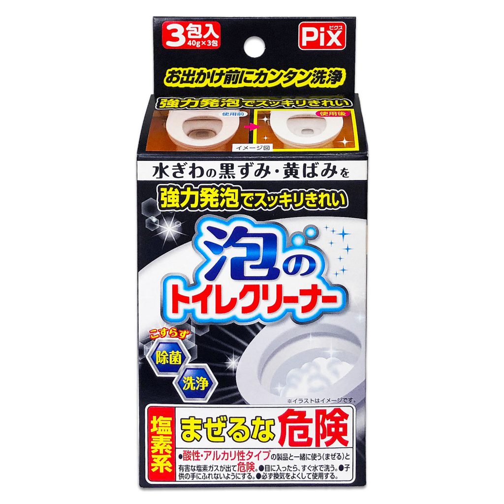Pix　泡のトイレクリーナー（5包） 泡 トイレクリーナー 使いやすい 5包入り ライオンケミカル 家庭用 清掃 簡単 方法 除菌 トイレ掃除