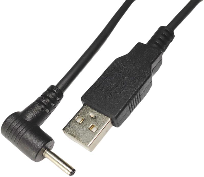 【カモン(COMON)製】USB(A)⇔DCジャック(外径：3.0φ/内径：1.1φ/L型)/黒/1.2m【DC-3011A】