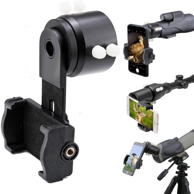 ANQILAFU ユニバーサル 携帯電話のアダプタマウント は - iPhoneのソニーサムスンモト用など - 両眼単眼スポッティングスコープ望遠鏡と顕微鏡との互換性の世界の自然を記録します フィット