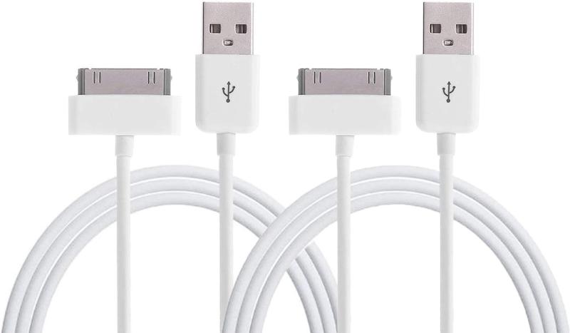 オーディオファン USBケーブル 30ピンDOCKケーブル 充電 データ転送 iPhone4/4S/iPad/iPod対応 1m 2m セット 各1点 ホワイト