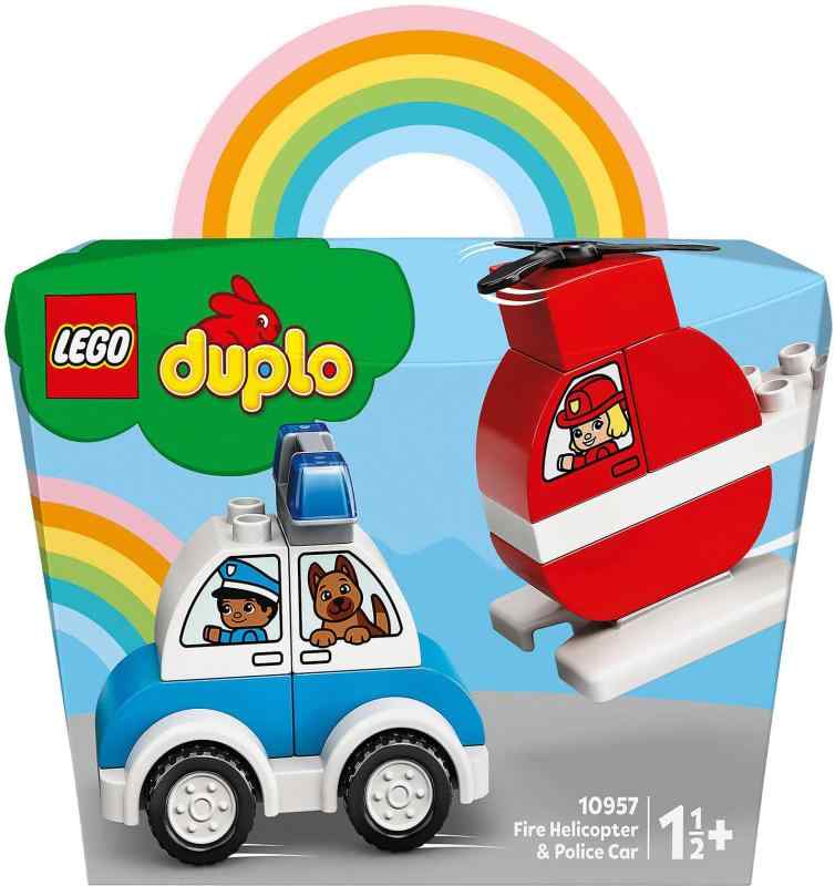 楽天ミタケ商店レゴ（LEGO） デュプロ はじめてのデュプロ 消防ヘリコプターとパトカー 10957 おもちゃ ブロック プレゼント幼児 赤ちゃん 警察 けいさつ ヘリコプター 消防 しょうぼう 男の子 女の子 1歳半以