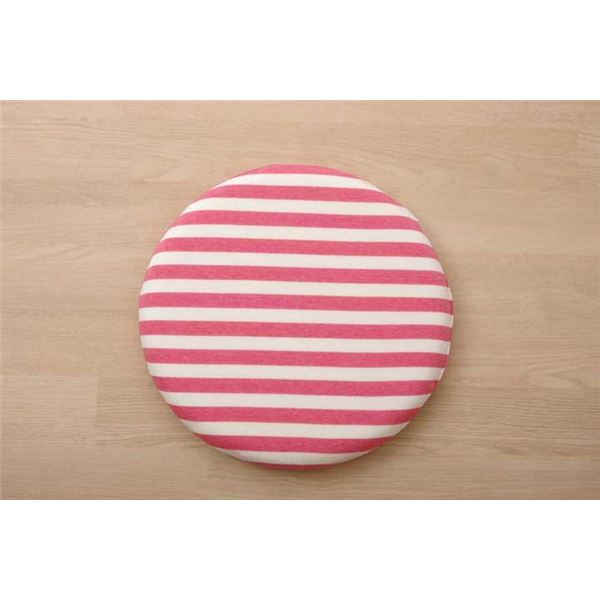 低反発 椅子クッション/座布団 無地 シート 円形 ピンク 約40cm マイクロファイバー 伸縮性 オールシー..