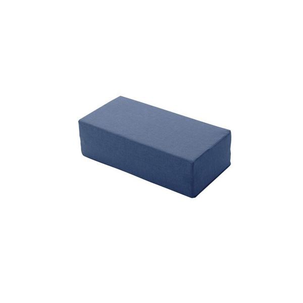 ブロックソファー/ローソファー 小 約幅60×奥行30×高さ15cm ブルー 洗えるカバー 本体:日本製 〔リビング 寝室〕代引NG