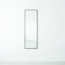 細枠ウォールミラー(46×122)(ブラウン/茶) 天然木/姿見鏡/スリム/高級感/木製/飛散防止加工/壁掛け/北欧風/日本製/完成品/NK-41(3)