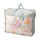 スーパSALE10倍&4時間限定10%OFF 花浪漫 羽根ふとん バッグ入り 約150×210cm ピンク L7048595