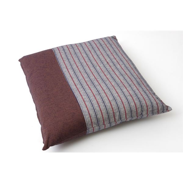 座布団 銘仙判 ブラウン 約55×59cm 2枚組 クッション性 綿100％ 日本製 筑後 〔リビング 居間 客間 来..