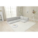 ソファー コーナー 3点セット 2P:100×50-100×36cm ベロア生地 グレー ウレタンフォーム リビング インテリア家具代引NG
