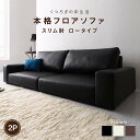 スーパSALE10倍&4時間限定10%OFF フロアソファ フロアソファ ソファ スリム肘 ロータイプ 2P