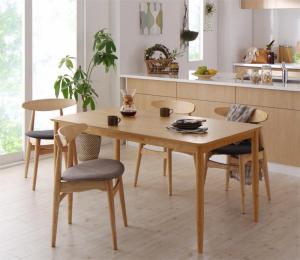 スーパSALE10倍&4時間限定10%OFF ダイニングセット(テーブル&チェア) 天然木オーク材 北欧デザイン ダイニングセット 4人 5点セット(テーブル+チェア4脚) W150