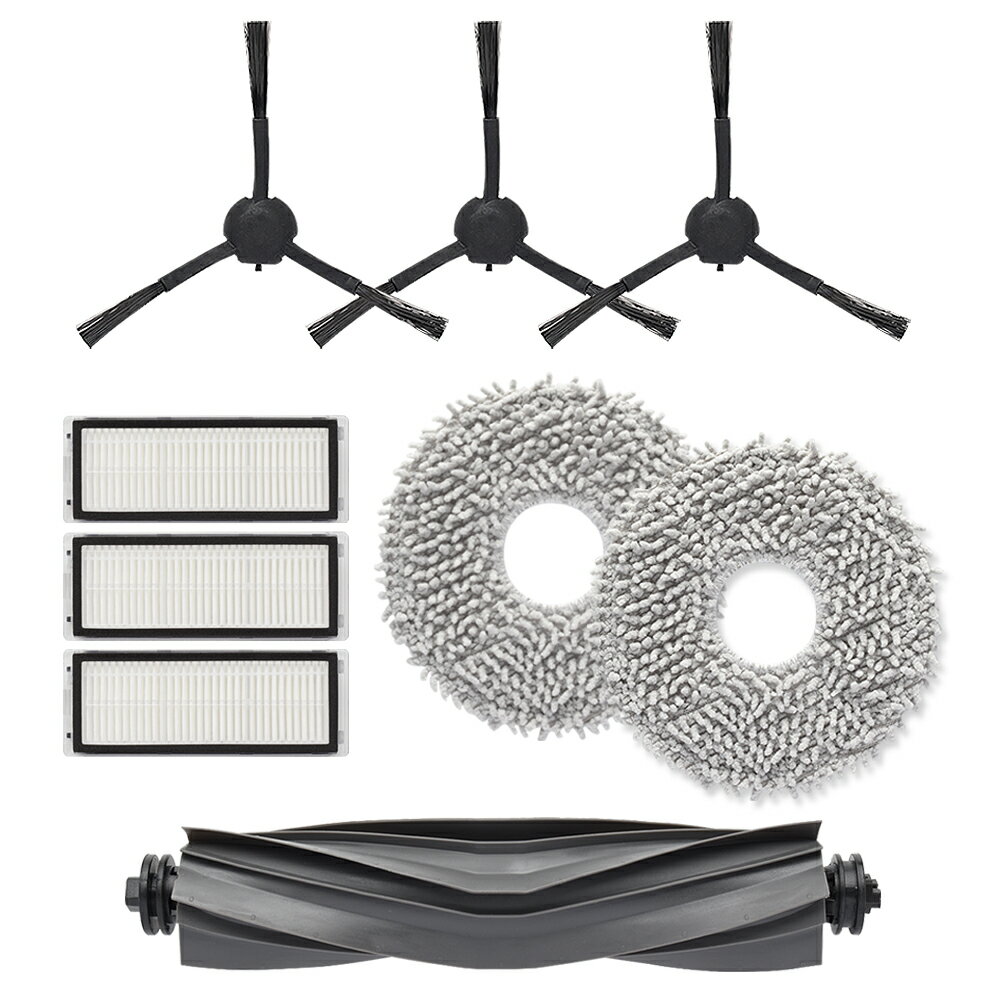 ※当商品はノーブランド品(互換品)です。メーカー純正品(正規品)ではございません。※ご覧になる環境によって、画像と実際の商品の色味が異なる場合がございます。 サイドブラシ 》 メインブラシ 》 フィルター 》 モップパッド 》 交換パーツ9点セット 》 商品名 交換パーツ9点セット 互換品 入り数 サイドブラシ×3個メインブラシ×1個フィルター×3個モップパッド×2枚 メインブラシの特長 硬質のフローリング（木製床・タイル）向け。床を傷つけにくい柔らかい素材で、髪の毛や糸くずの絡みにくい。 対応機種 Dreame L20 Ultra / L20 Ultra Complete 保証期間 購入日から3ヵ月 配送について メール便（送料無料）・代引き不可 交換アクセサリーキット Dreame ロボット掃除機用