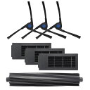 エコバックス DEEBOT X2 OMNI / X2 COMBO 用 サイドブラシ、フィルター、メインブラシ 互換交換パーツ7点セット 互換品