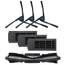 エコバックス DEEBOT X2 OMNI / X2 COMBO 用 サイドブラシ、フィルター、メインブラシ(カーペット用) 互換交換パーツ7点セット 互換品