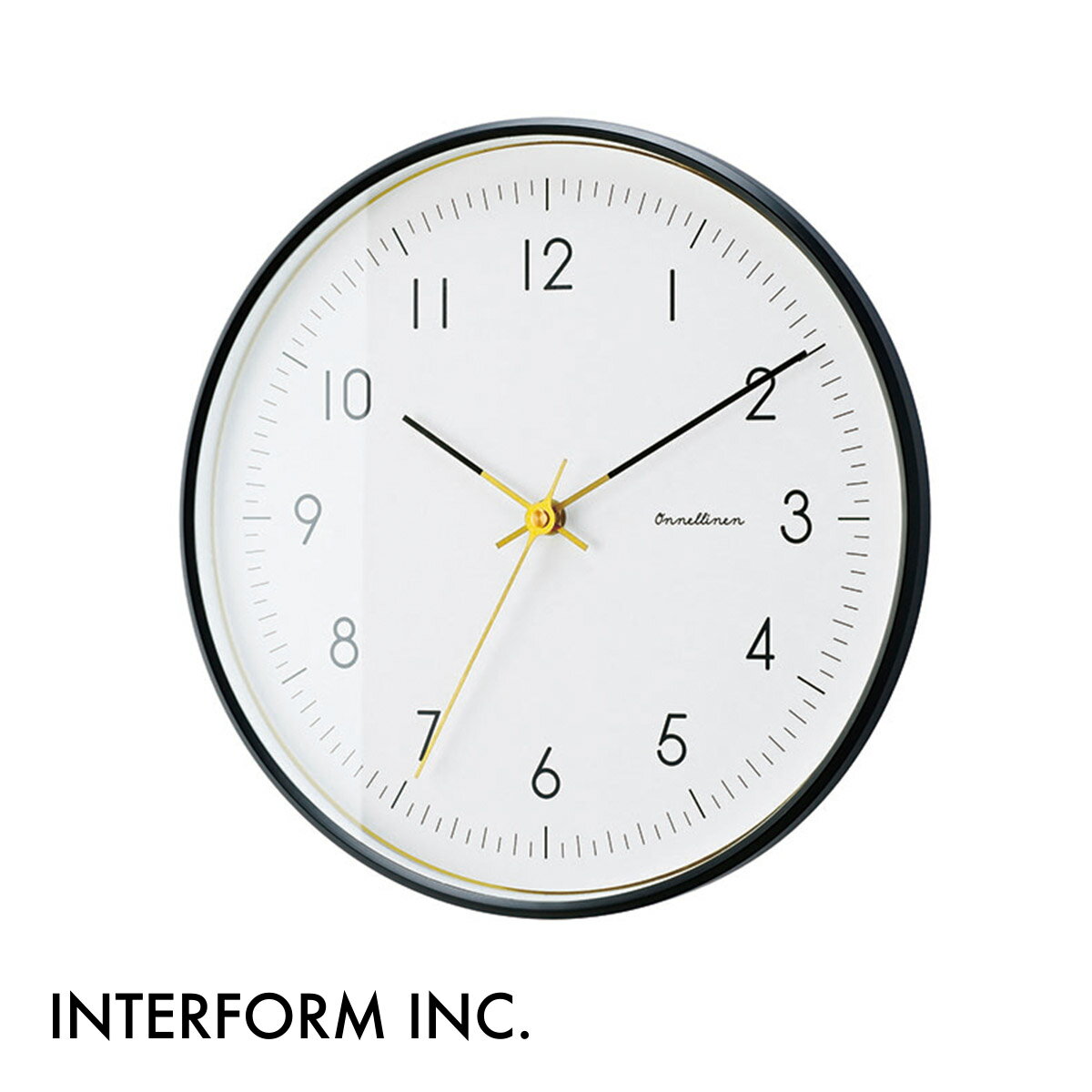 Onnela オンネラ ウォールクロック【ブラック】CL-4022 BK INTERFORM インターフォルム 壁掛け時計 イ..